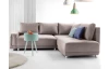 Rohová sedací souprava Beate, hnědo-béžová látka, pravý roh