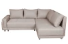 Rohová sedací souprava Beate, hnědo-béžová látka, pravý roh