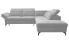 Rohová sedací souprava Colby, světle šedá látka, pravý roh