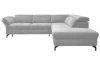 Rohová sedací souprava Colby, světle šedá látka, pravý roh
