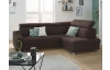 Rohová sedací souprava Brico, tmavě hnědá látka, pravý roh
