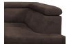 Rohová sedací souprava Brico, tmavě hnědá látka, pravý roh