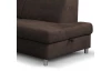 Rohová sedací souprava Brico, tmavě hnědá látka, pravý roh