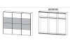 Šatní skříň s posuvnými dveřmi Bustas, 271 cm, dub san remo/bílá