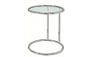 Odkládací přístavný stolek Vizio, kov/sklo