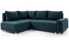 Rohová sedací souprava Beate, tmavá modrá látka, levý roh