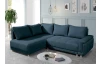 Rohová sedací souprava Beate, tmavá modrá látka, levý roh