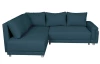 Rohová sedací souprava Beate, tmavá modrá látka, levý roh