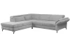 Rohová sedací souprava Colby, světle šedá látka, levý roh