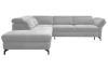Rohová sedací souprava Colby, světle šedá látka, levý roh