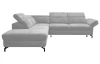 Rohová sedací souprava Colby, světle šedá látka, levý roh