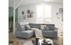 Rohová sedací souprava Brico, světle šedá látka, levý roh