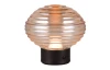 LED stolní lampa nabíjecí Earl 14 cm, jantarové sklo