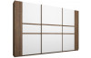 Šatní skříň Bernau, 271 cm, dub stirling/bílá, posuvné dveře