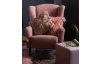 Křeslo ušák Canto, růžová tkanina