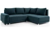 Rohová sedací souprava Beate, tmavá modrá látka, pravý roh