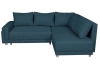 Rohová sedací souprava Beate, tmavá modrá látka, pravý roh