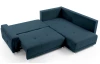 Rohová sedací souprava Beate, tmavá modrá látka, pravý roh