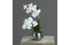 Umělá květina Orchidej v květináči, krémová 30 cm