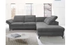 Rohová sedací souprava Colby, středně šedá látka, pravý roh