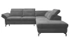 Rohová sedací souprava Colby, středně šedá látka, pravý roh