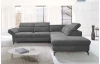 Rohová sedací souprava Colby, středně šedá látka, pravý roh