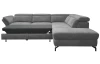 Rohová sedací souprava Colby, středně šedá látka, pravý roh