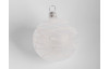 Vánoční ozdoba skleněná koule 6 cm, bílá s vlnkami