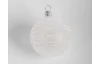 Vánoční ozdoba skleněná koule 6 cm, bílá s vlnkami