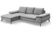Rohová sedací souprava Vespa, světle šedá látka, levý roh