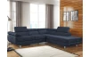 Rohová sedací souprava Lotos, temně modrá látka, pravý roh