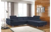 Rohová sedací souprava Lotos, temně modrá látka, pravý roh