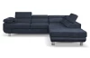 Rohová sedací souprava Lotos, temně modrá látka, pravý roh