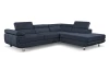 Rohová sedací souprava Lotos, temně modrá látka, pravý roh