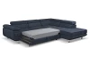Rohová sedací souprava Lotos, temně modrá látka, pravý roh