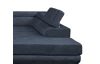 Rohová sedací souprava Lotos, temně modrá látka, pravý roh
