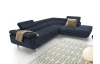 Rohová sedací souprava Lotos, temně modrá látka, pravý roh