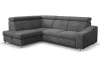 Rohová sedací souprava Brico, středně šedá látka, levý roh