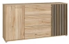 Široká komoda Arank 163 cm, dub mauvella/černá