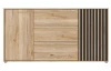 Široká komoda Arank 163 cm, dub mauvella/černá