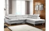 Rohová sedací souprava Lotos, světle šedá tkanina, pravý roh