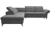 Rohová sedací souprava Colby, středně šedá látka, levý roh