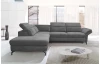 Rohová sedací souprava Colby, středně šedá látka, levý roh