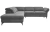 Rohová sedací souprava Colby, středně šedá látka, levý roh