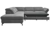 Rohová sedací souprava Colby, středně šedá látka, levý roh
