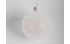 Vánoční ozdoba skleněná koule 7 cm, bílá s vlnkami