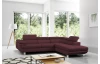 Rohová sedací souprava Lotos, vínově červená látka, pravý roh