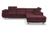 Rohová sedací souprava Lotos, vínově červená látka, pravý roh