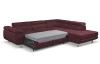 Rohová sedací souprava Lotos, vínově červená látka, pravý roh