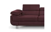 Rohová sedací souprava Lotos, vínově červená látka, pravý roh